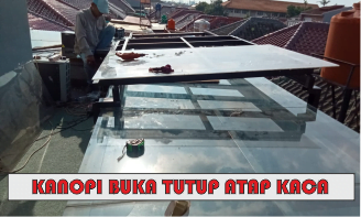 Atap kaca buka tutup